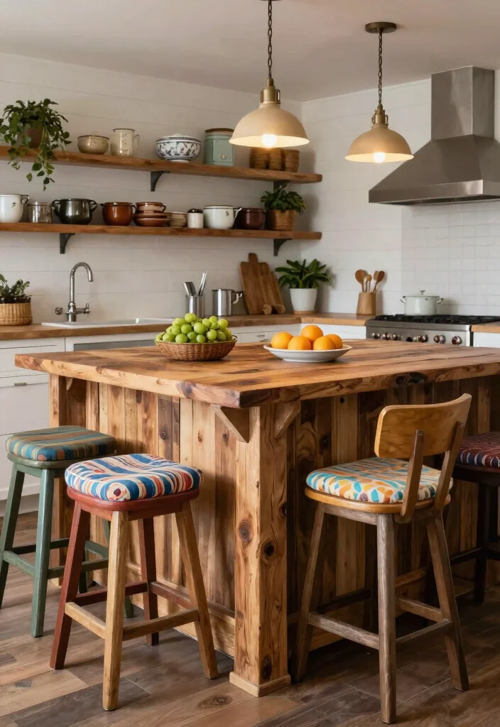 15 Breakfast Bar Kitchen Island Ideas That Bring People Together - 1. Rustic Charm with Reclaimed Wood 1