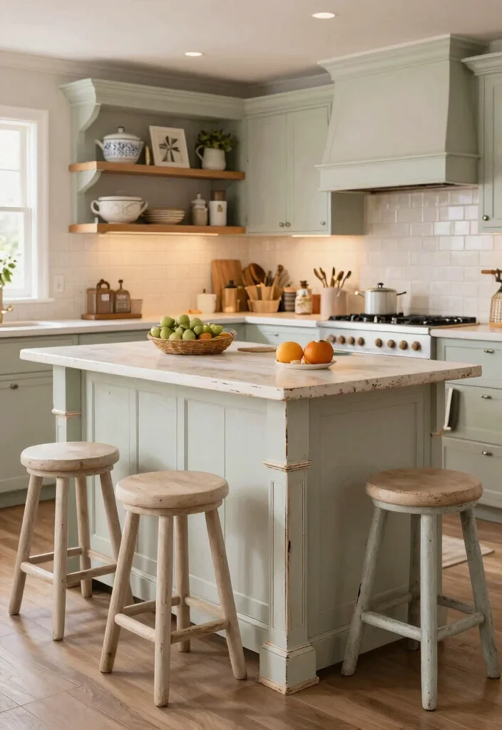 15 Breakfast Bar Kitchen Island Ideas That Bring People Together - 12. Cottage Style Coziness 1