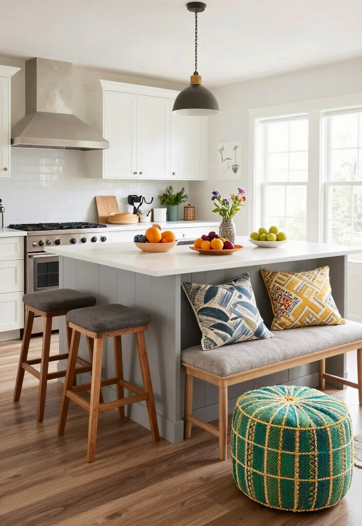 15 Breakfast Bar Kitchen Island Ideas That Bring People Together - 14. Versatile Seating Options 1