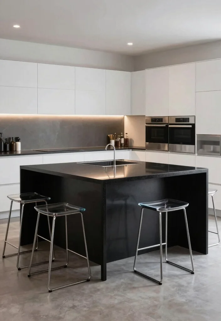 15 Breakfast Bar Kitchen Island Ideas That Bring People Together - 2. Sleek Modern Lines 1