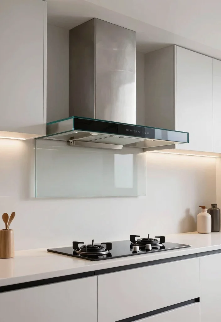 15 Kitchen Hoods Ideas That Become a Focal Point - 8. Elegant Glass Hoods 1