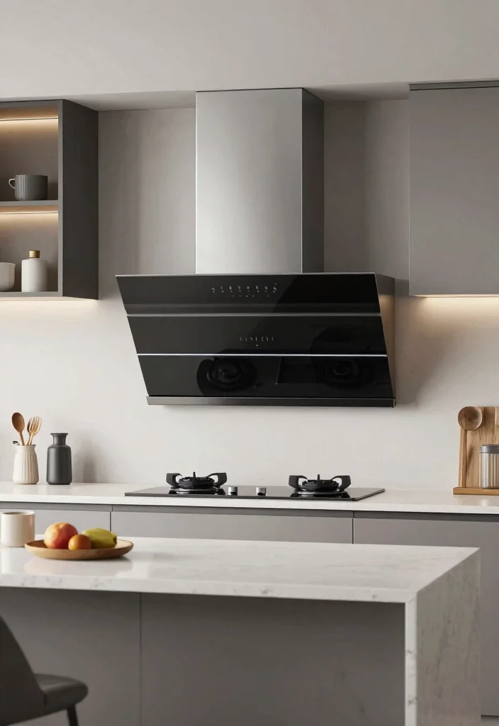 15 Kitchen Island Range Hood Ideas With Statement Design - 10. Integrated Technology 1