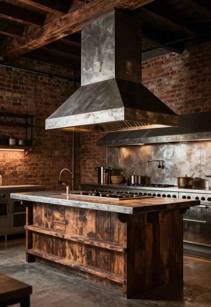 15 Kitchen Island Range Hood Ideas With Statement Design - 4. Industrial Edge 1