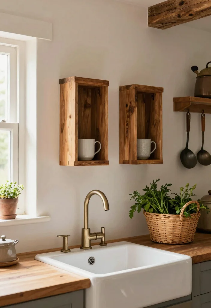 15 Kitchen Sconces Over Sink Ideas With Soft Glow - 3. Wall-Mounted Rustic Wood Sconces 1