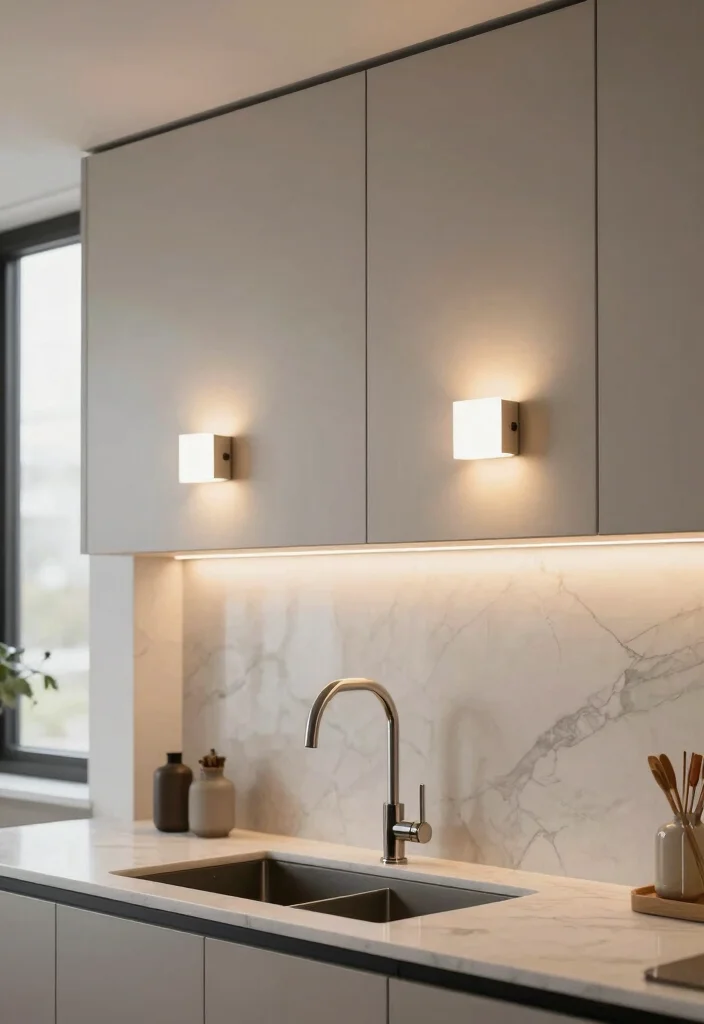 15 Kitchen Sconces Over Sink Ideas With Soft Glow - 7. Wall Panels with Built-in Sconces 1