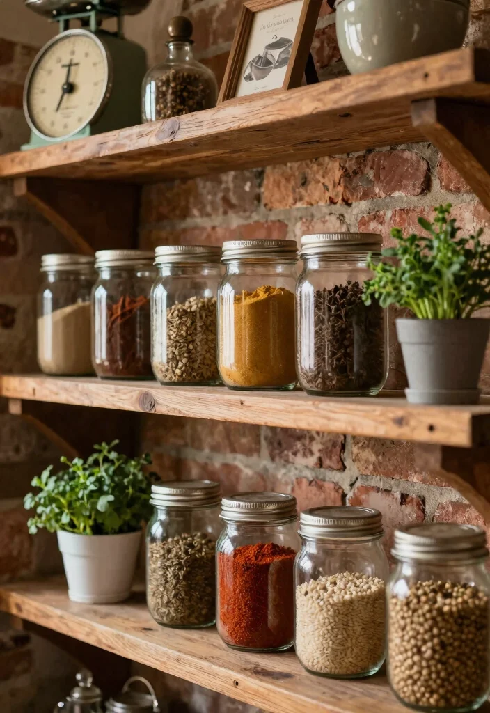 15 Kitchen Wall Rack Ideas With Smart Vertical Storage - 1. Rustic Wooden Shelves 1