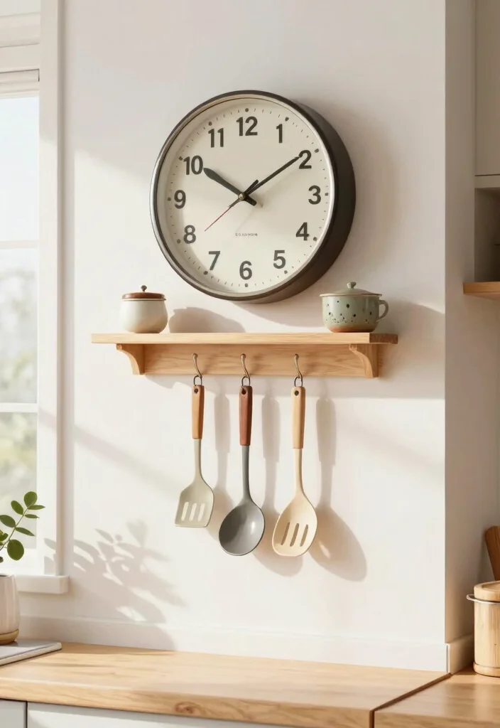 15 Kitchen Wall Rack Ideas With Smart Vertical Storage - 14. Multi-Functional Wall Clocks 1