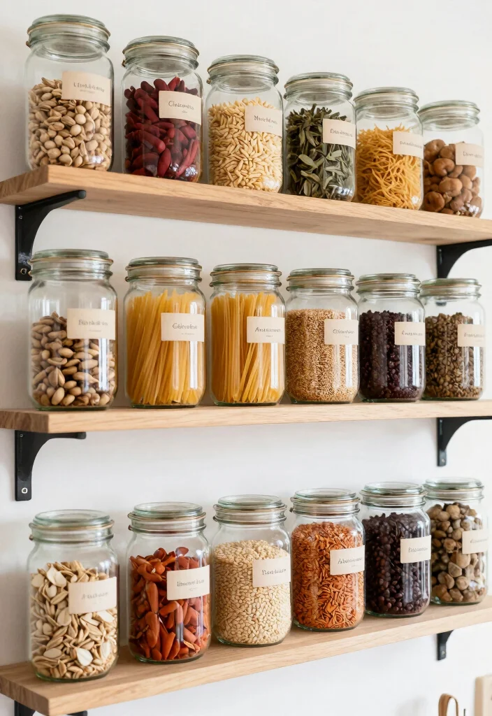 15 Kitchen Wall Rack Ideas With Smart Vertical Storage - 15. Glass Jar Storage Solutions 1