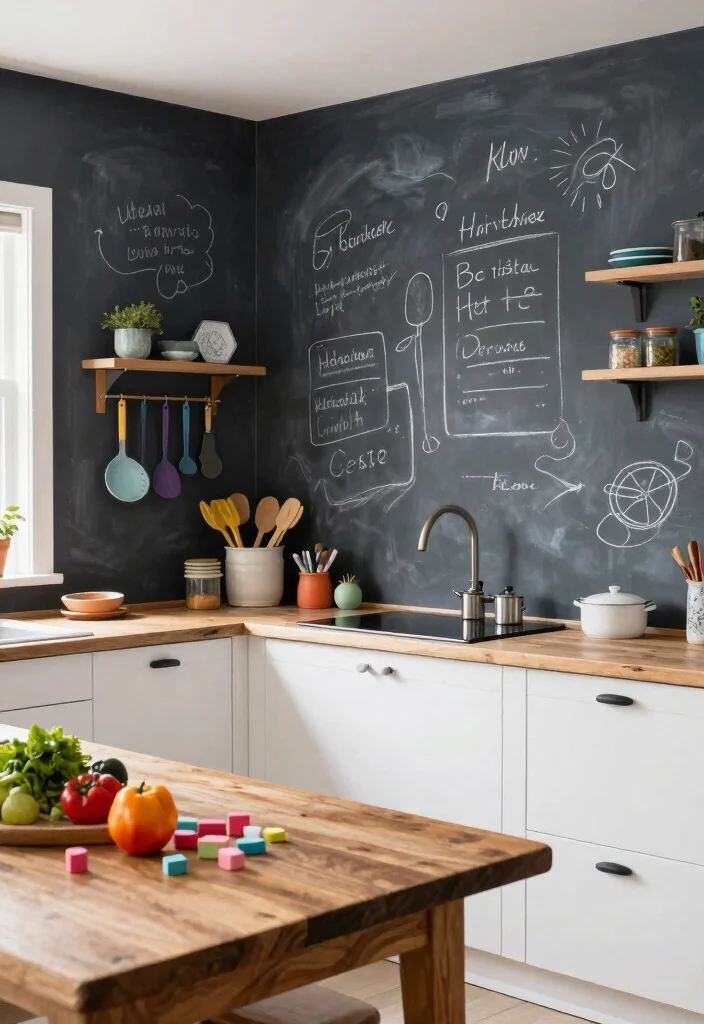 15 Kitchen Wallpaper Design Ideas That Transform Your Walls - 9. Rustic Chalkboard Finish 1