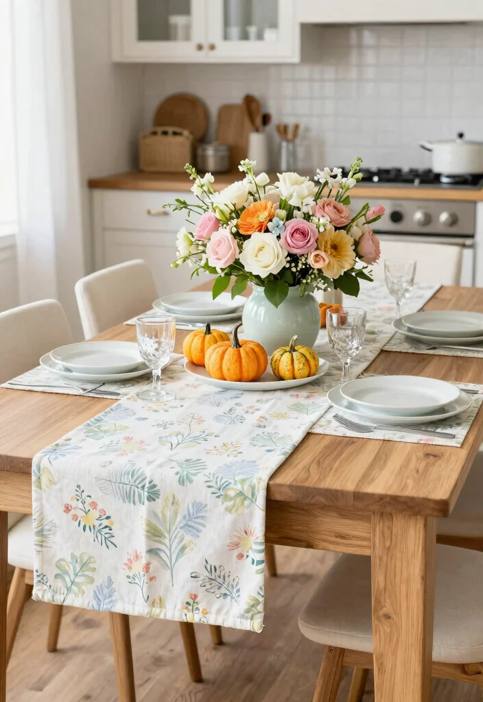 15 Oak Kitchen Table Ideas With Natural Warmth - 10. Seasonal Decor 1