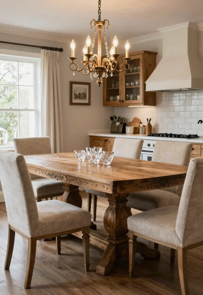 15 Oak Kitchen Table Ideas With Natural Warmth - 11. Rustic Elegance 1
