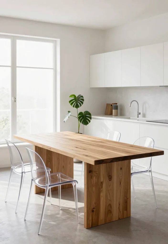 15 Oak Kitchen Table Ideas With Natural Warmth - 2. Minimalist Touch 1