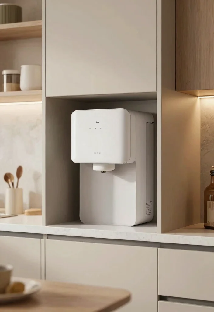 15 RO Water Purifier in Kitchen Cabinet Ideas With Smart Placement - 10. Hidden Behind Decorative Panels 1