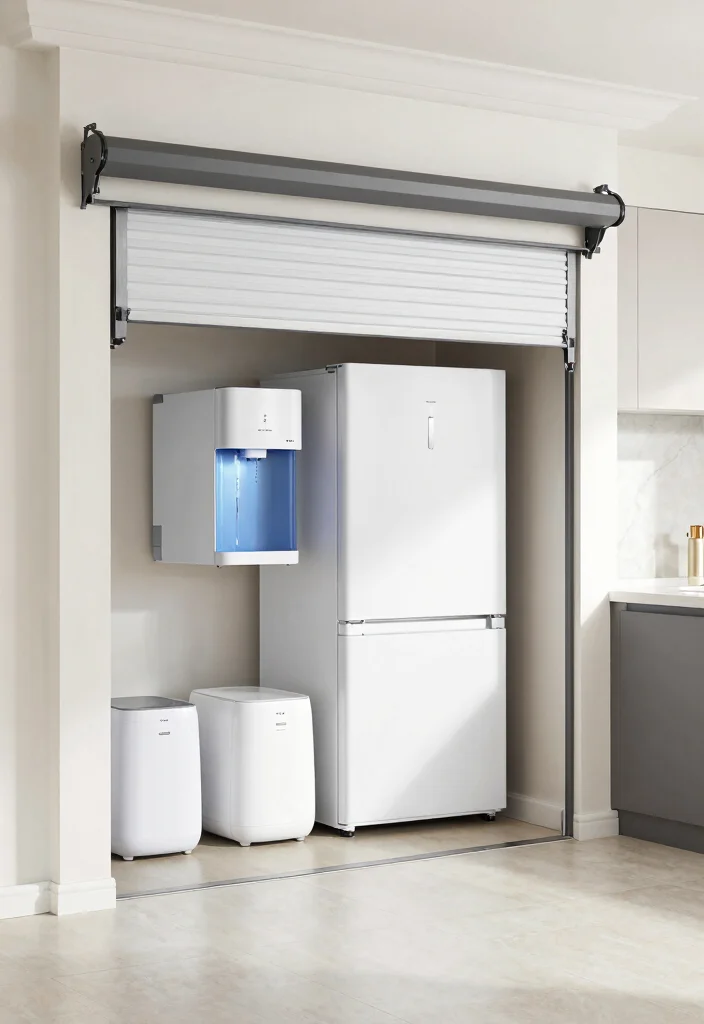 15 RO Water Purifier in Kitchen Cabinet Ideas With Smart Placement - 6. Appliance Garage 1