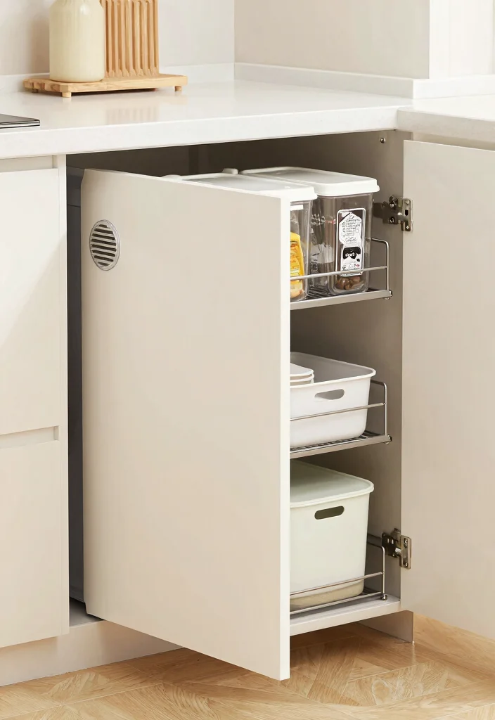 15 RO Water Purifier in Kitchen Cabinet Ideas With Smart Placement - 7. Pull-Out Pantry 1