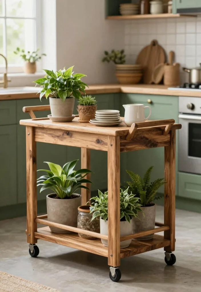 15 Rolling Kitchen Cart Ideas With Versatile Storage - 11. Eco-Friendly Options 1