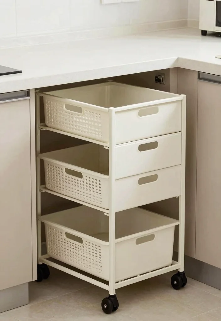 15 Rolling Kitchen Cart Ideas With Versatile Storage - 15. Practical Storage Solutions 1
