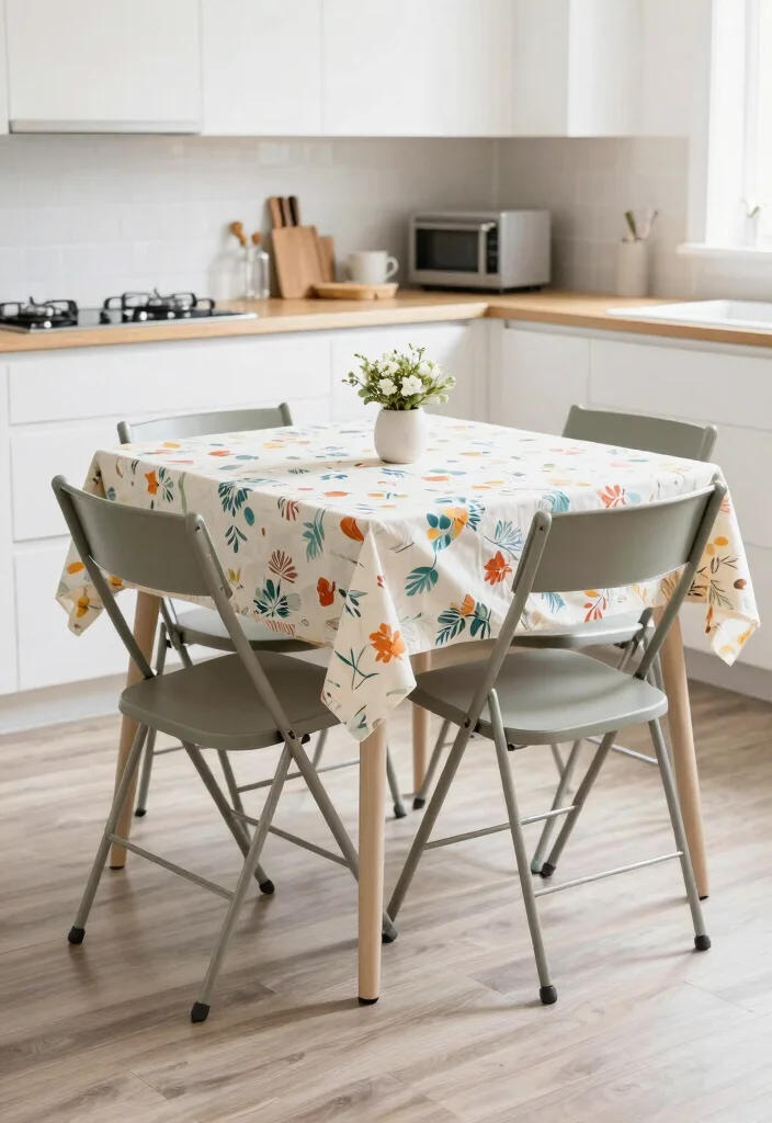 15 Tiny Kitchen Storage Ideas That Work Wonders - 10. Foldable Chairs 1