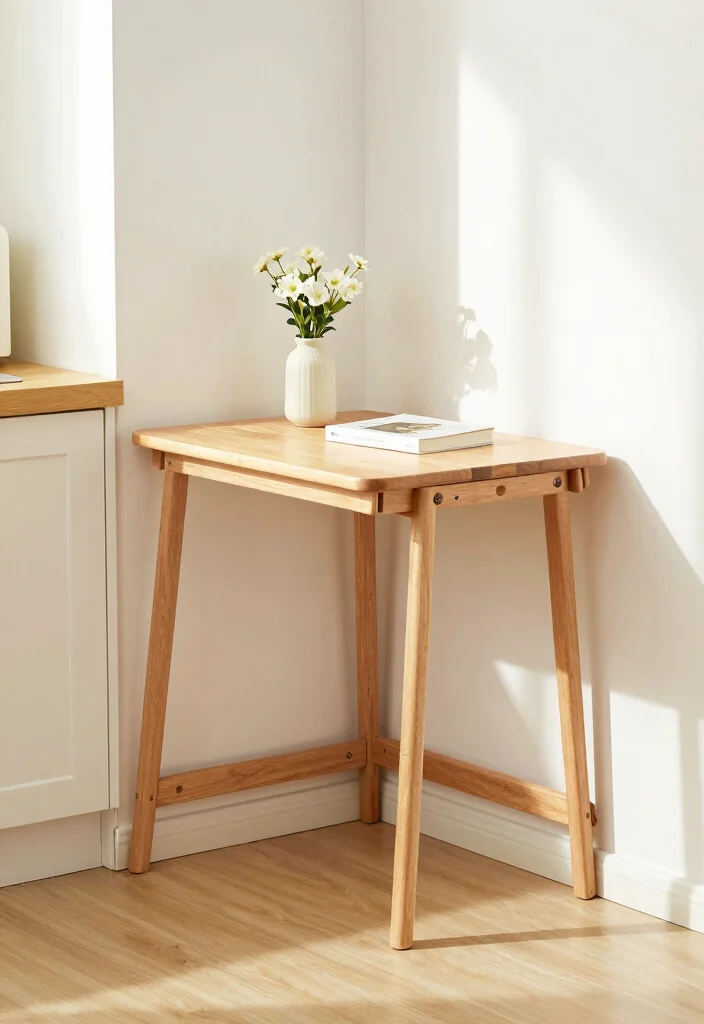 15 Tiny Kitchen Storage Ideas That Work Wonders - 15. Foldable Wall Table 1