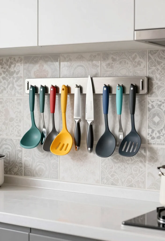 15 Tiny Kitchen Storage Ideas That Work Wonders - 2. Magnetic Strips for Utensils 1