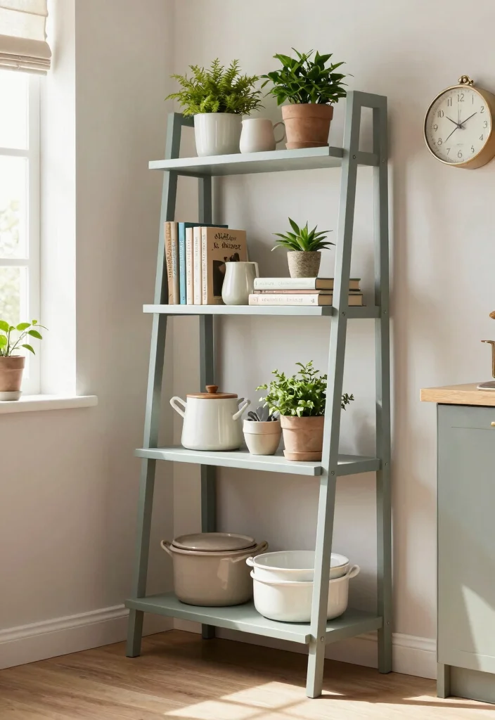 15 Tiny Kitchen Storage Ideas That Work Wonders - 8. Ladder Shelves 1