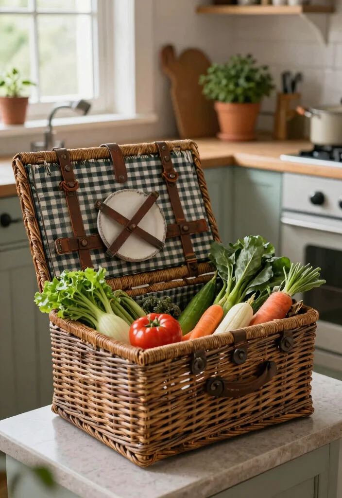 15 Vegetable Baskets for Kitchen Ideas That Look Cute & Practical - 13. Repurposed Baskets 1