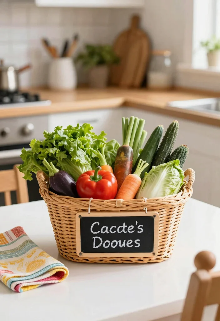 15 Vegetable Baskets for Kitchen Ideas That Look Cute & Practical - 15. Customizable Chalkboard Baskets 1