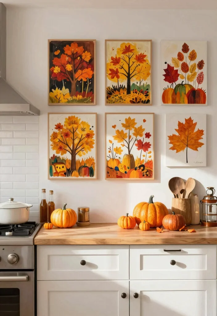 15 Wall Art for Kitchen Ideas That Feel Inviting - 14. Seasonal Artwork 1