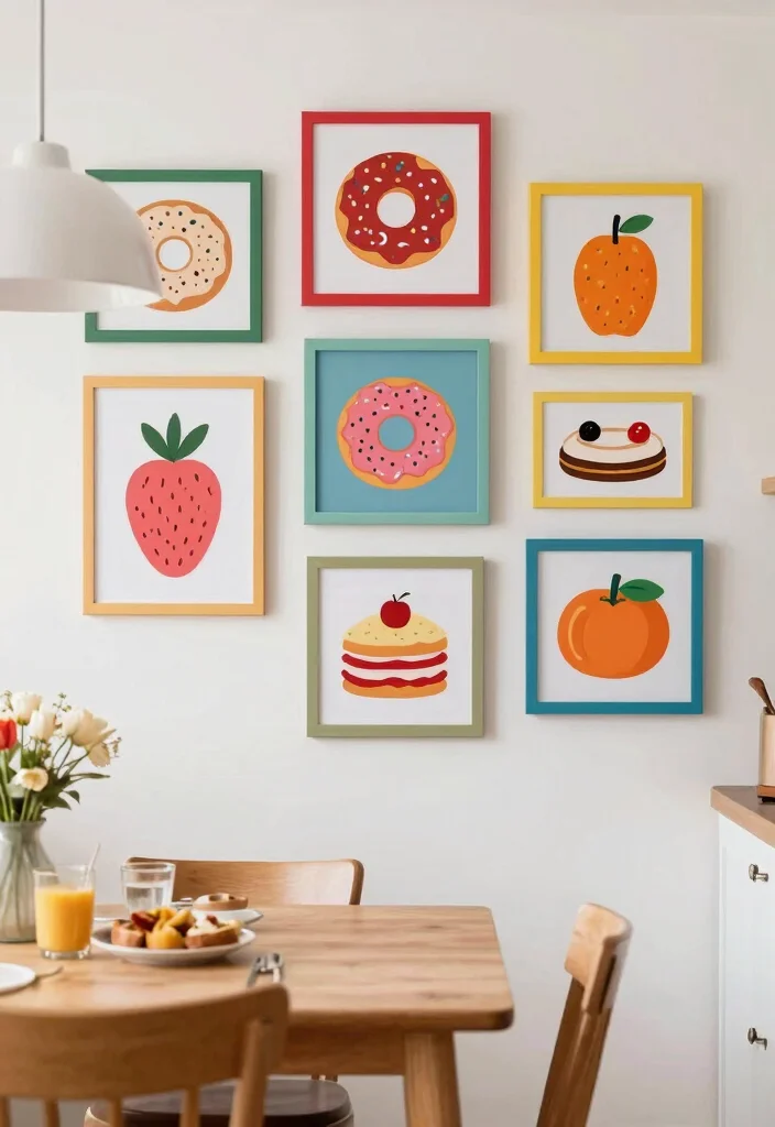 15 Wall Art for Kitchen Ideas That Feel Inviting - 8. Whimsical Food Prints 1