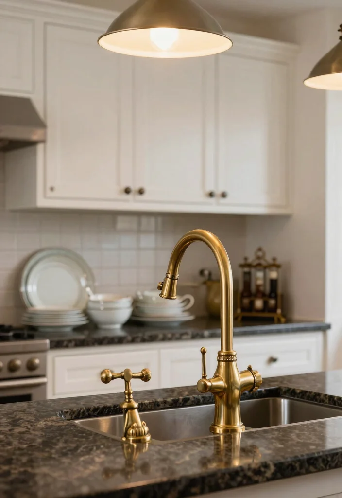 16 Antique Brass Kitchen Faucet Ideas With Vintage Charm - 1. Elegant Vintage Touch 1