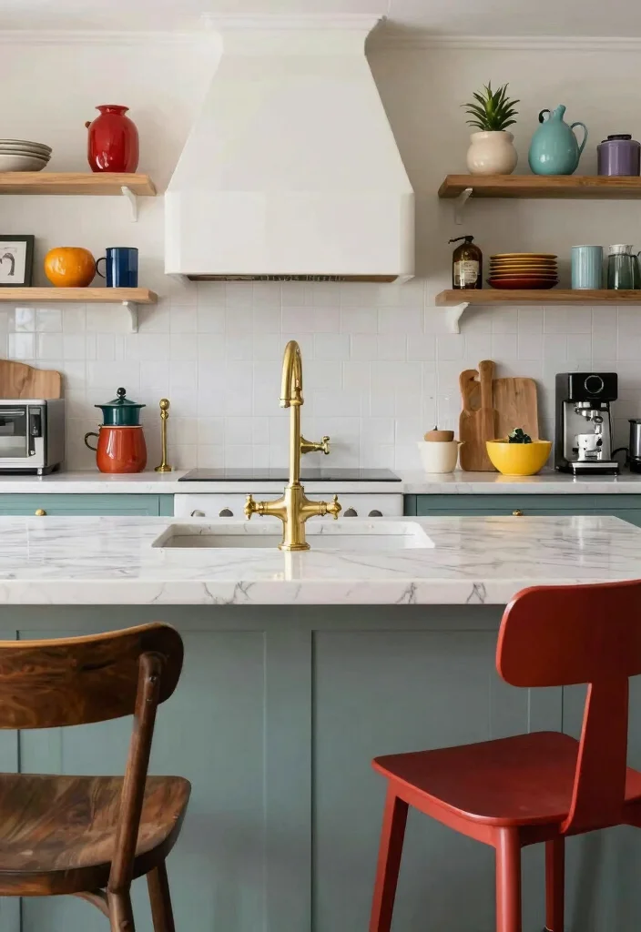 16 Antique Brass Kitchen Faucet Ideas With Vintage Charm - 12. Eclectic Fusion 1