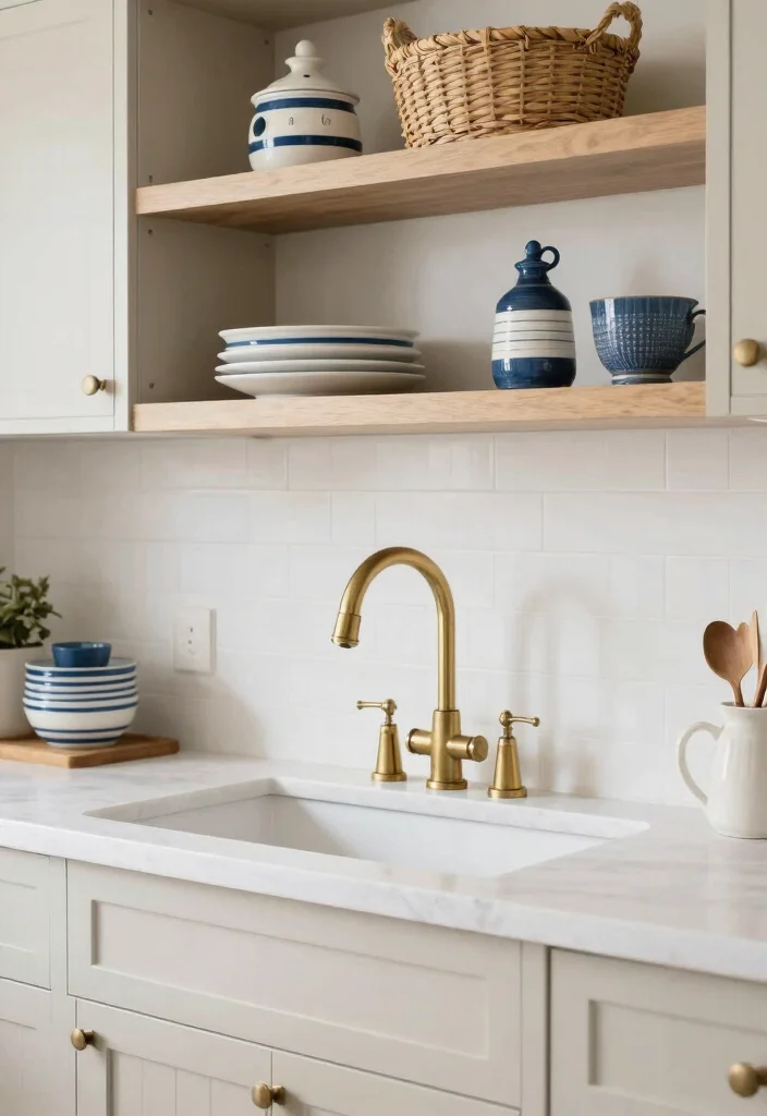 16 Antique Brass Kitchen Faucet Ideas With Vintage Charm - 9. Coastal Charm 1