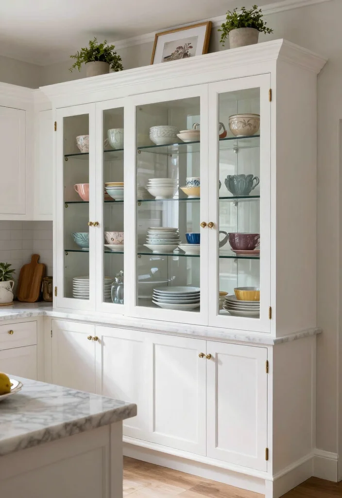 16 Kitchen Cabinets Glass Doors Ideas With Elegant Display - 1. Classic White Glass Front Cabinets 1
