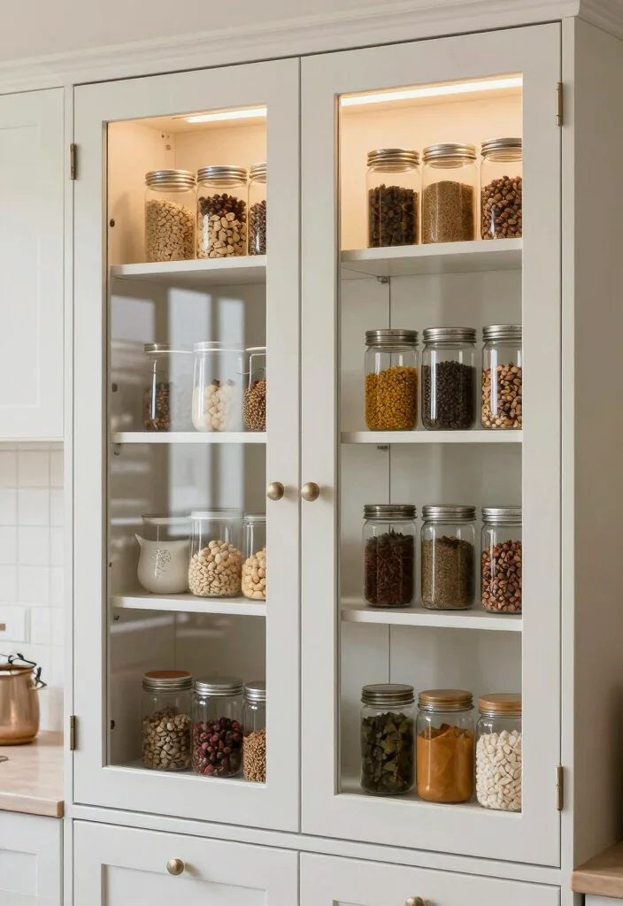 16 Kitchen Cabinets Glass Doors Ideas With Elegant Display - 13. Stylish Glass Pantry Cabinets 1