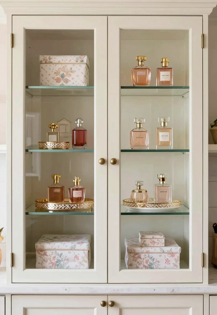 16 Kitchen Cabinets Glass Doors Ideas With Elegant Display - 15. Sophisticated Glass Door Boudoir 1