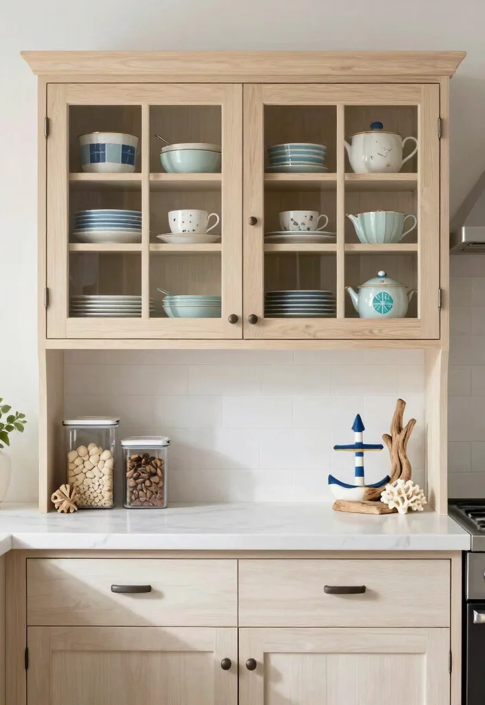 16 Kitchen Cabinets Glass Doors Ideas With Elegant Display - 16. Coastal Glass Door Inspirations 1