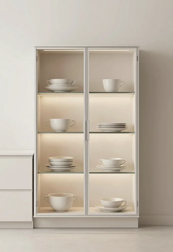 16 Kitchen Cabinets Glass Doors Ideas With Elegant Display - 5. Minimalist Glass Cabinets 1