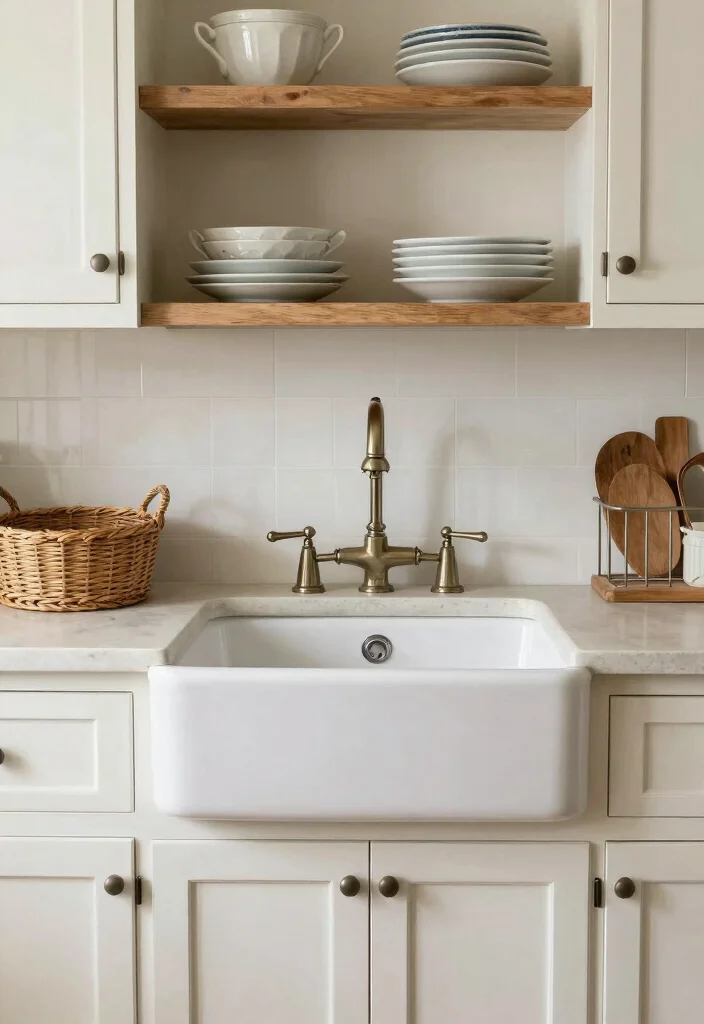 16 Kitchen Shaker Cabinets Ideas With Timeless Style - 14. Farmhouse Sink with Shaker Cabinets 1