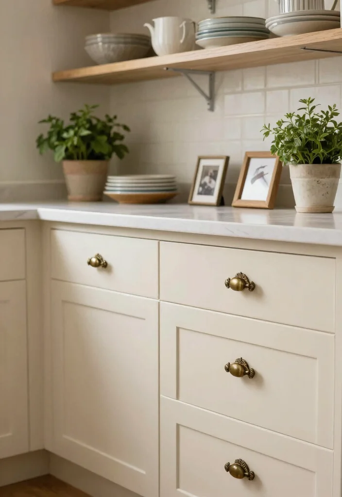 16 Kitchen Shaker Cabinets Ideas With Timeless Style - 16. Shaker Cabinets with Vintage Hardware 1