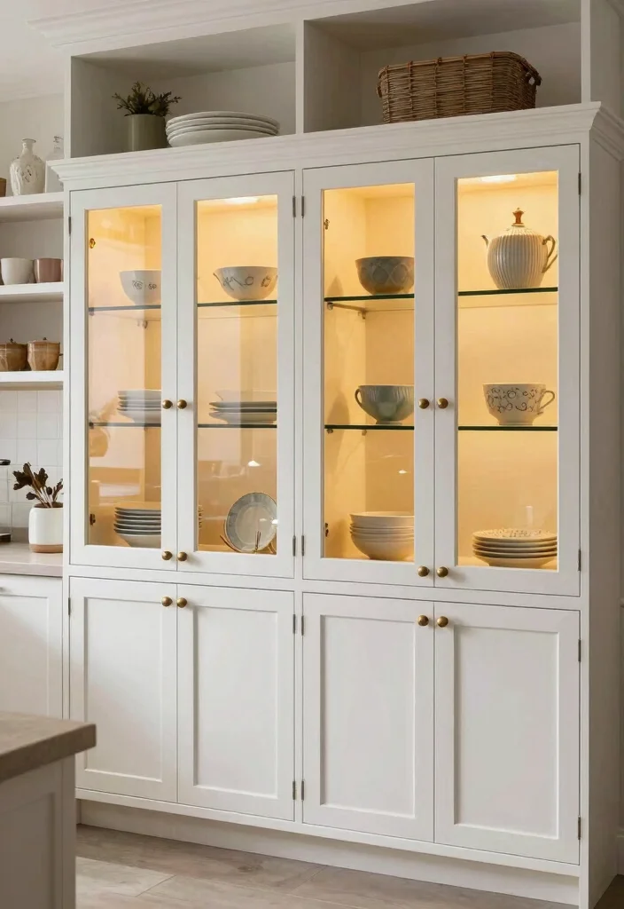 16 Kitchen Shaker Cabinets Ideas With Timeless Style - 8. Shaker Cabinets with Glass Inserts 1