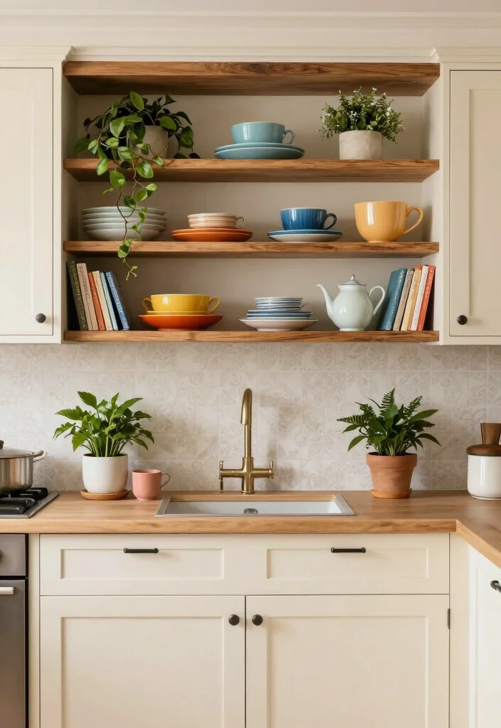 16 Kitchen Shaker Cabinets Ideas With Timeless Style - 9. Open Shelving with Shaker Cabinets 1