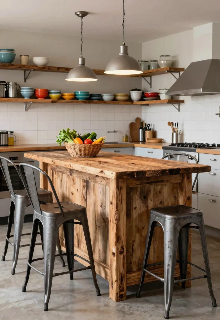 16 Kitchen Table Island Ideas That Combine Style & Function - 1. Rustic Farmhouse Charm 1