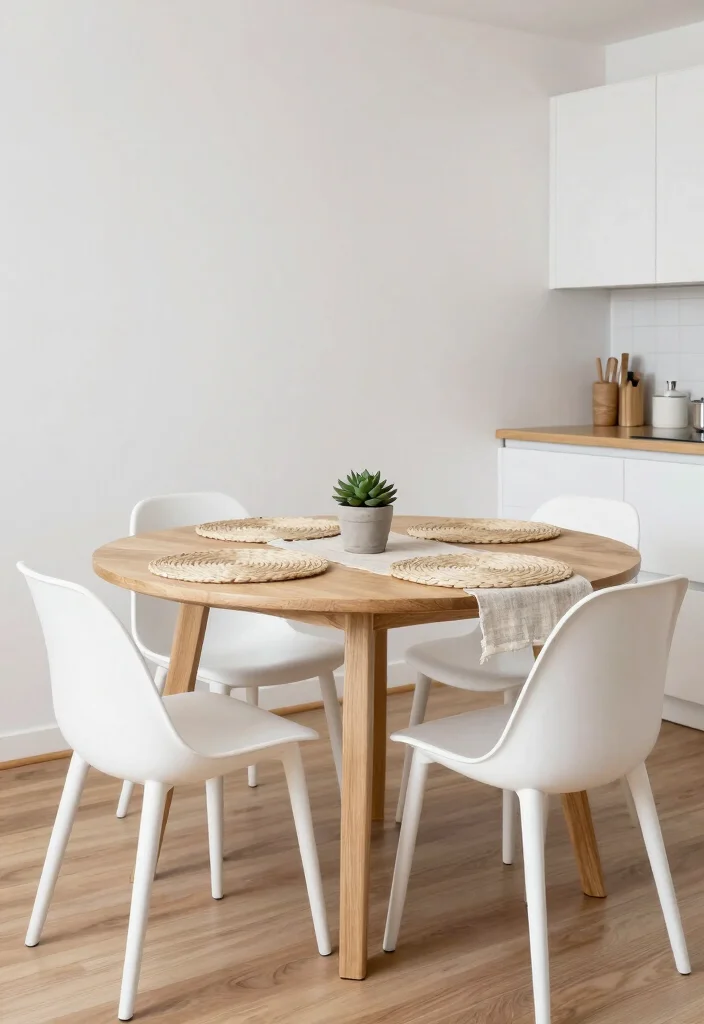 16 Kitchen Tables and Chairs Ideas With Perfect Pairing - 1. Scandi Minimalism: Light and Airy Vibes 1