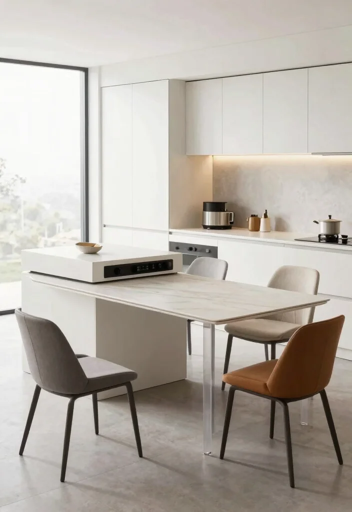 16 Kitchen Tables and Chairs Ideas With Perfect Pairing - 10. Multi-Functional Furniture: Style Meets Utility 1