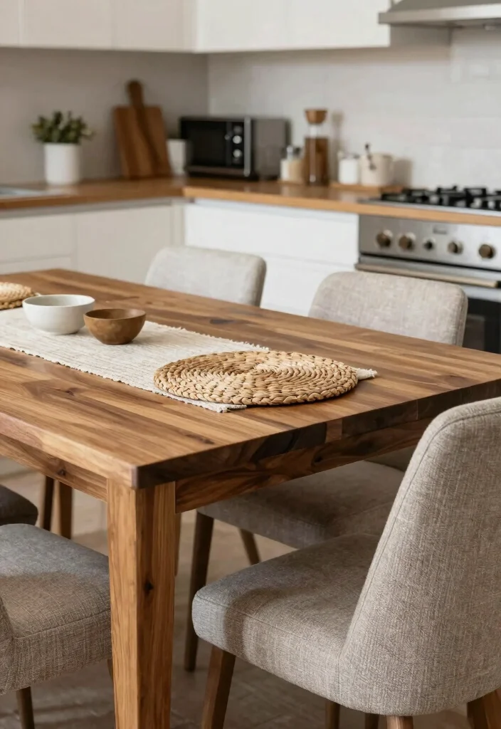 16 Kitchen Tables and Chairs Ideas With Perfect Pairing - 14. Textured Layers: Adding Depth to Your Dining Space 1