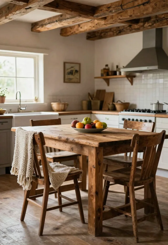 16 Kitchen Tables and Chairs Ideas With Perfect Pairing - 2. Rustic Table and Chair Combos: A Cozy Retreat 1