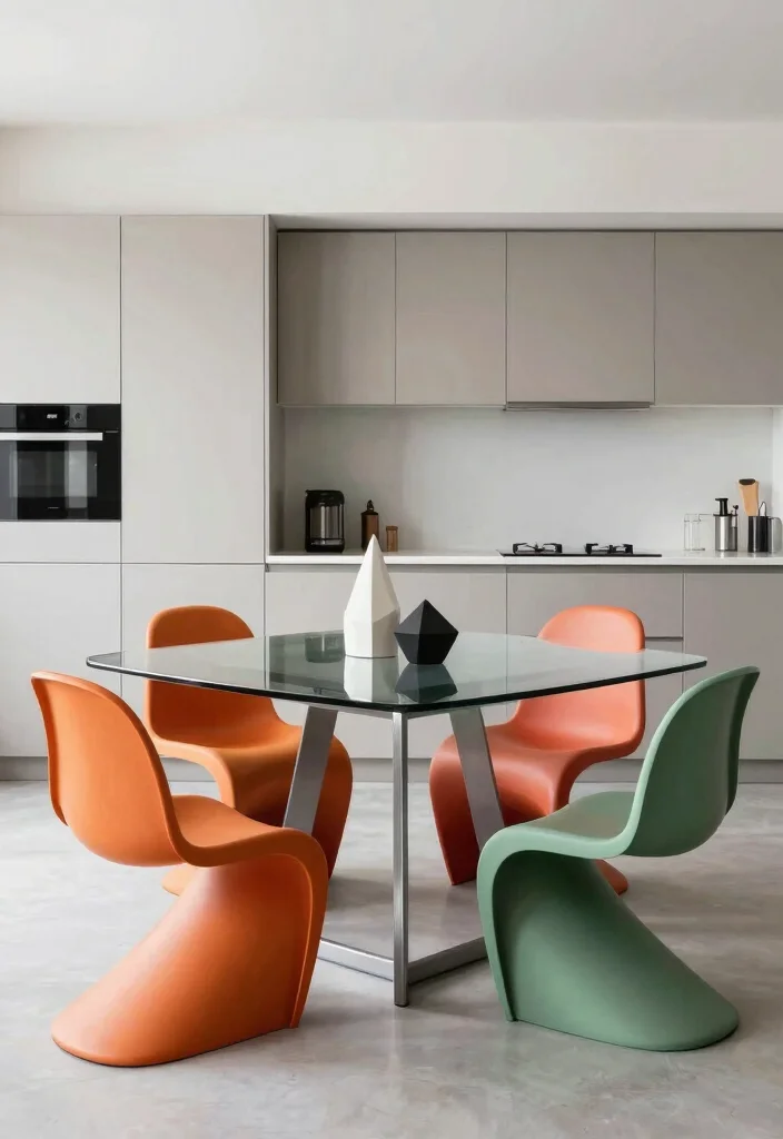 16 Kitchen Tables and Chairs Ideas With Perfect Pairing - 3. Modern Geometry: Sleek Lines and Bold Shapes 1