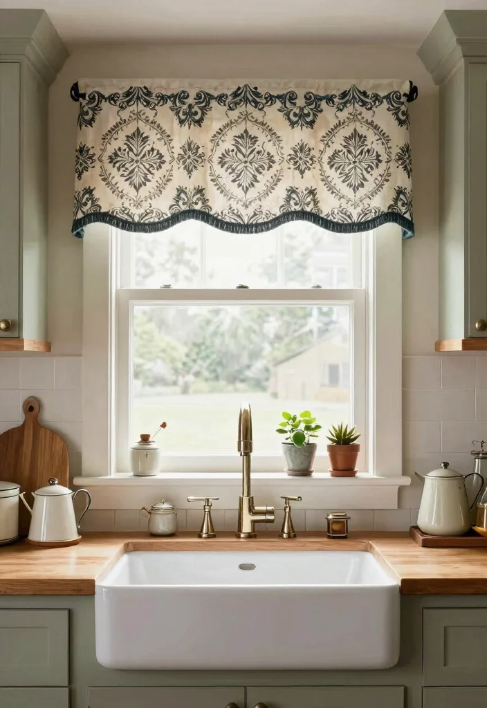 16 Kitchen Window Curtains Over Sink Ideas With Charming Detail - 14. Decorative Valances 1