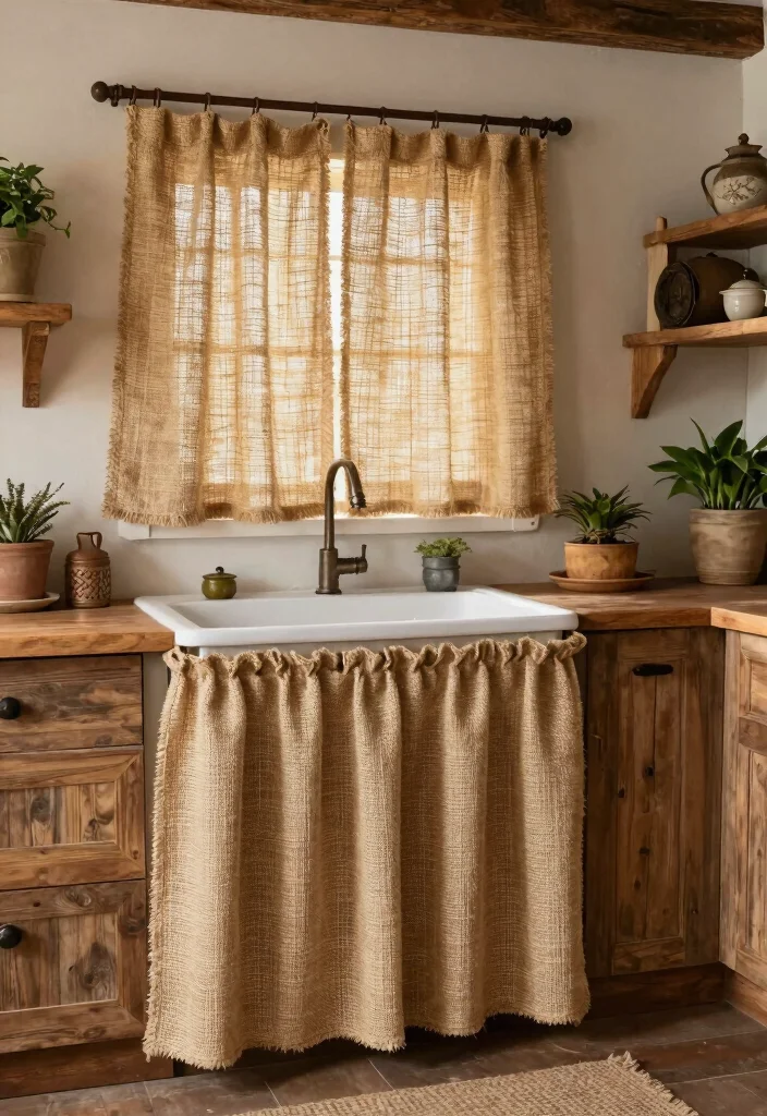 16 Kitchen Window Curtains Over Sink Ideas With Charming Detail - 6. Woven Textures 1