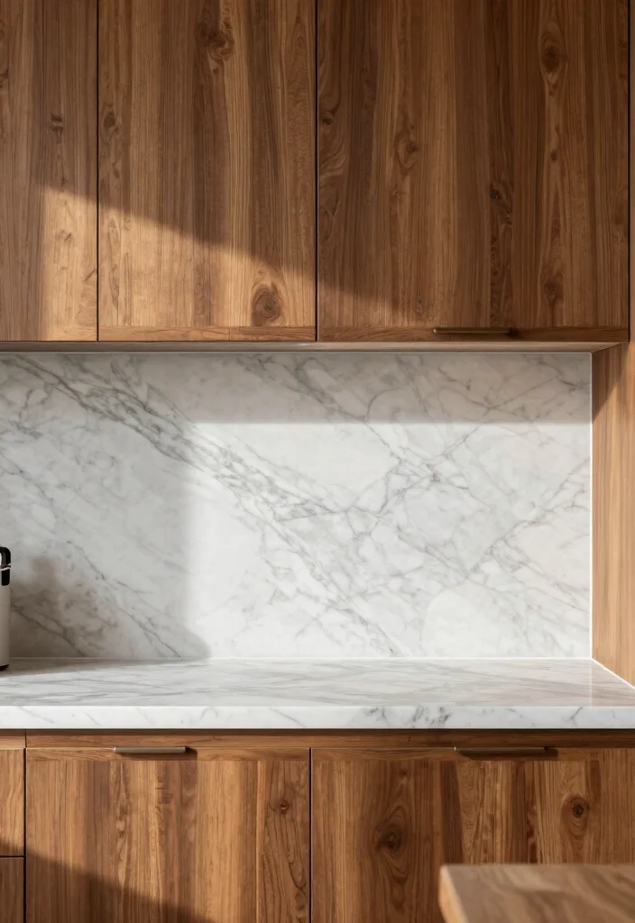 16 Marble Kitchen Backsplash Ideas With Luxe Finish - 15. Combining Marble with Other Materials 1